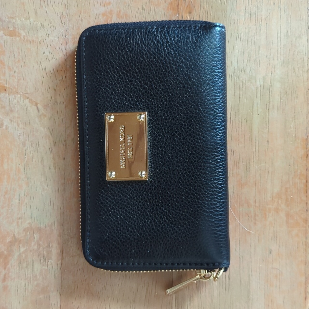 Michael Kors Black Wallet with Gold Accents